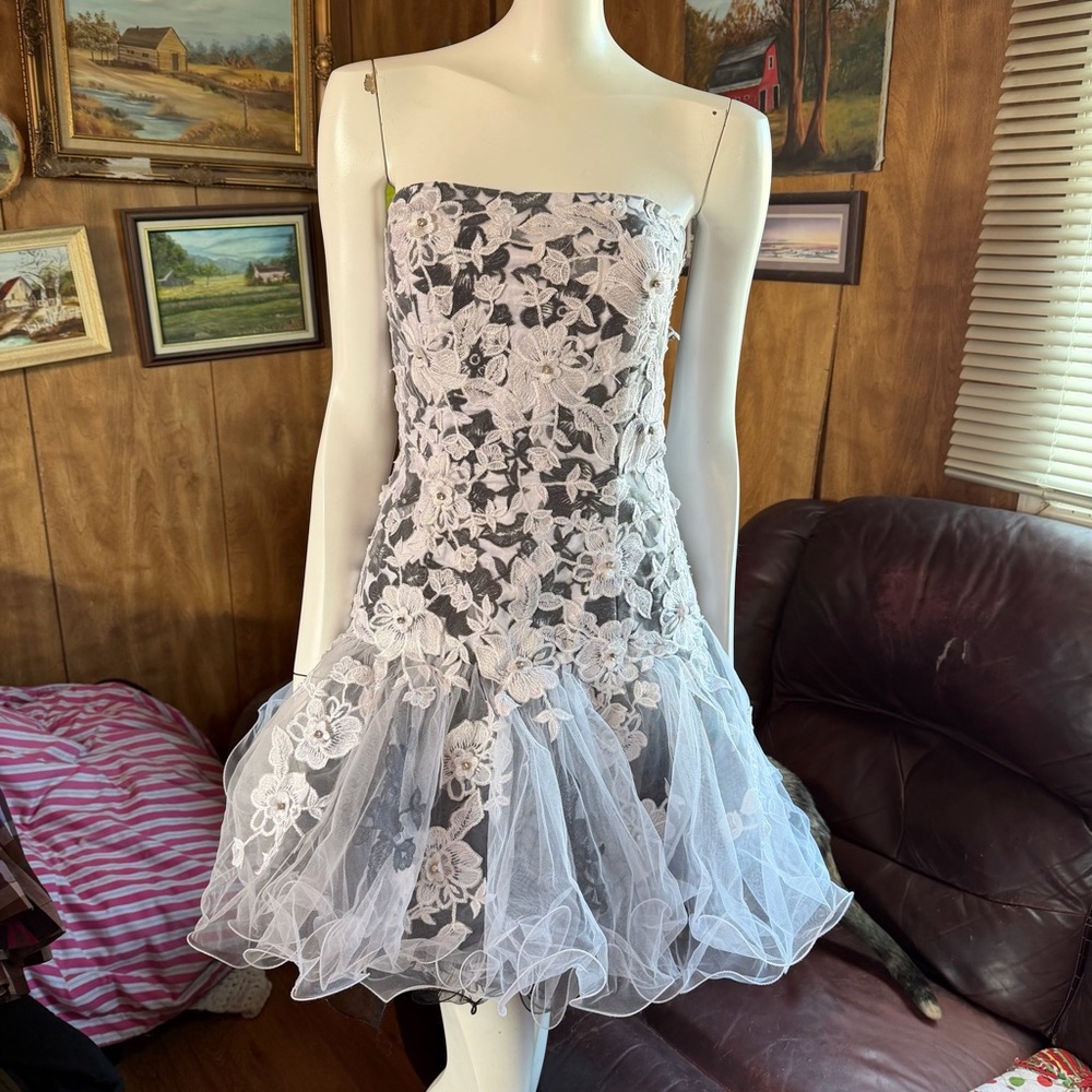 Tony Bowls Formal Lace Ruffle Dress